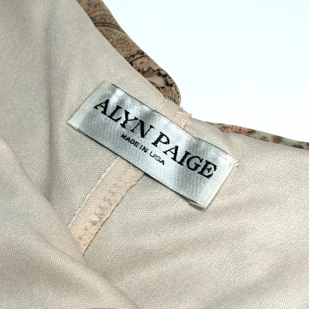 Vtg Y2K Alyn Paige Cheetah Print Paisley Maxi Dress Cowl Neck Chiffon Fairy - Picture 8 of 11